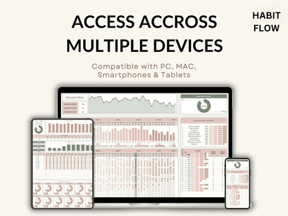 Habit Tracker Spreadsheet Google Sheets Excel Template - Habit Flow